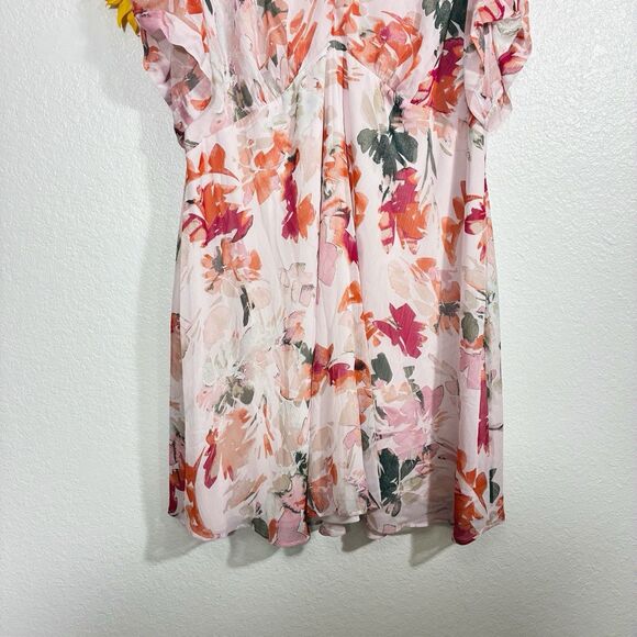 Calvin Klein Women's Plus Size  Knot Sleeve Chiffon Dress Size 22W - Picture 5 of 7